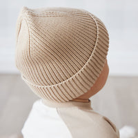 Leon Knitted Beanie - Fawn Childrens Hat from Jamie Kay USA