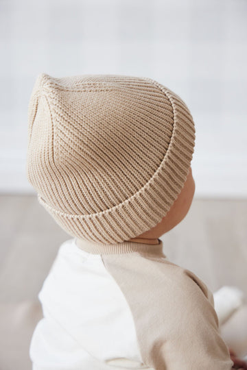 Leon Knitted Beanie - Fawn Childrens Hat from Jamie Kay USA