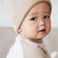 Leon Knitted Beanie - Fawn Childrens Hat from Jamie Kay USA