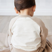 Organic Cotton Tao Sweatshirt - Cosy Basil Fawn Childrens Top from Jamie Kay USA