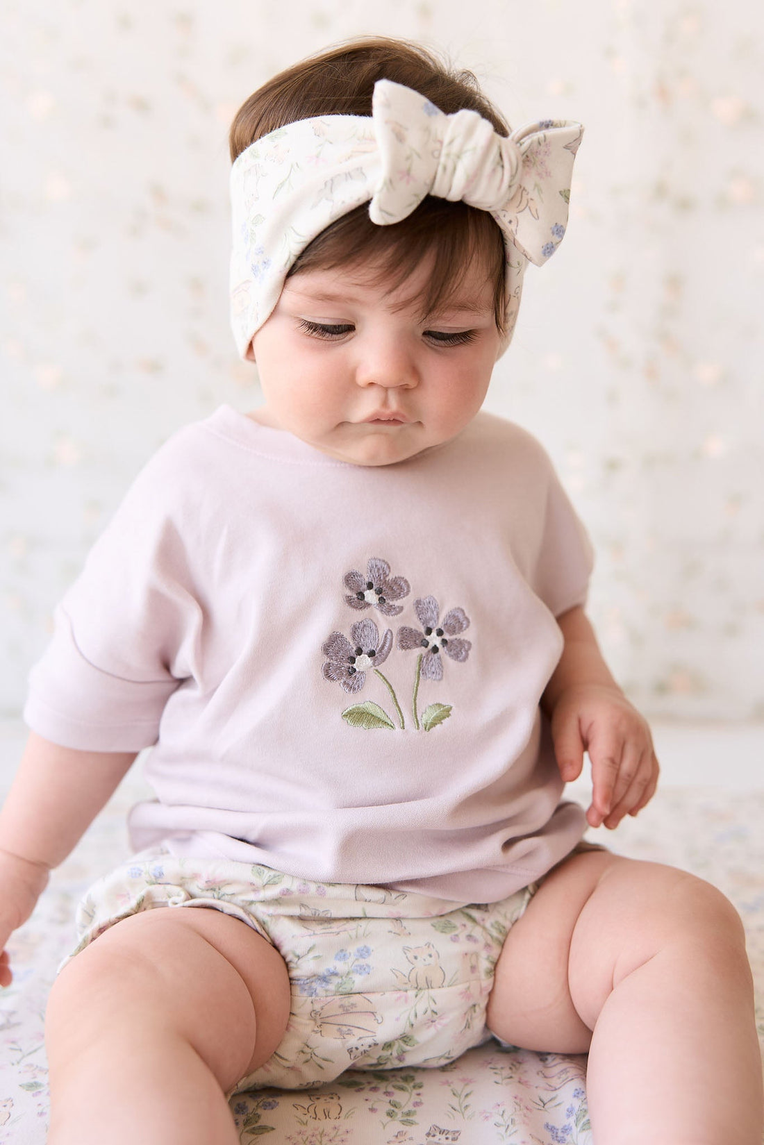 Organic Cotton Headband - Moons Garden Lavender Childrens Headband from Jamie Kay USA