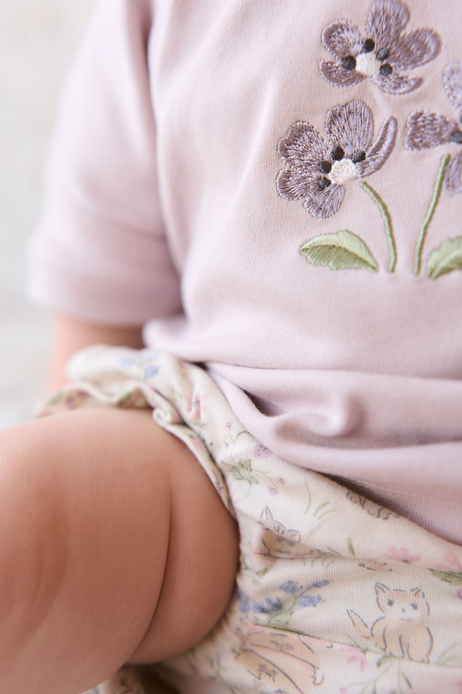 Organic Cotton Frill Bloomer - Moons Garden Lavender Childrens Bloomer from Jamie Kay USA