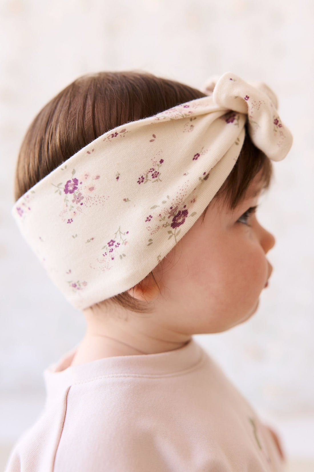 Organic Cotton Headband - Sweet William Floral Natural Childrens Headband from Jamie Kay USA