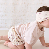 Organic Cotton Frill Bloomer - Sweet William Floral Natural Childrens Bloomer from Jamie Kay USA