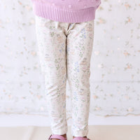 Organic Cotton Everyday Legging - Moons Garden Lavender Childrens Legging from Jamie Kay USA