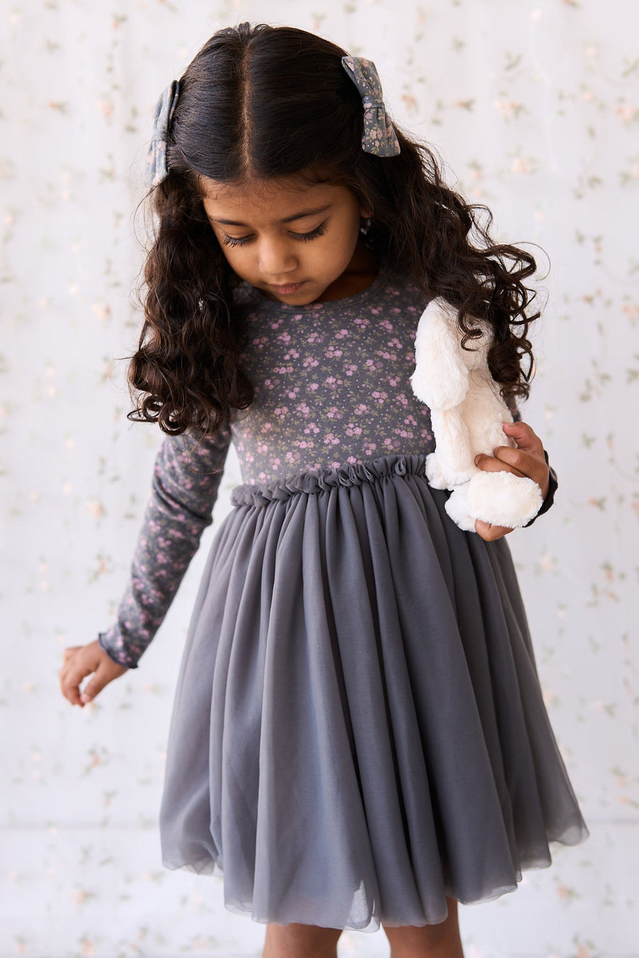 Anna Tulle Dress - Rosalie Floral Lava Childrens Dress from Jamie Kay USA