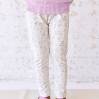 Organic Cotton Everyday Legging - Moons Garden Lavender Childrens Legging from Jamie Kay USA