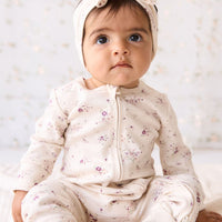 Organic Cotton Frankie Onepiece - Sweet William Floral Natural Childrens Onepiece from Jamie Kay USA