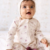 Organic Cotton Frankie Onepiece - Sweet William Floral Natural Childrens Onepiece from Jamie Kay USA