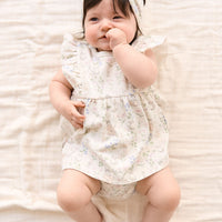 Organic Cotton Elianna Playsuit - Moons Garden Lavender Childrens Playsuit from Jamie Kay USA