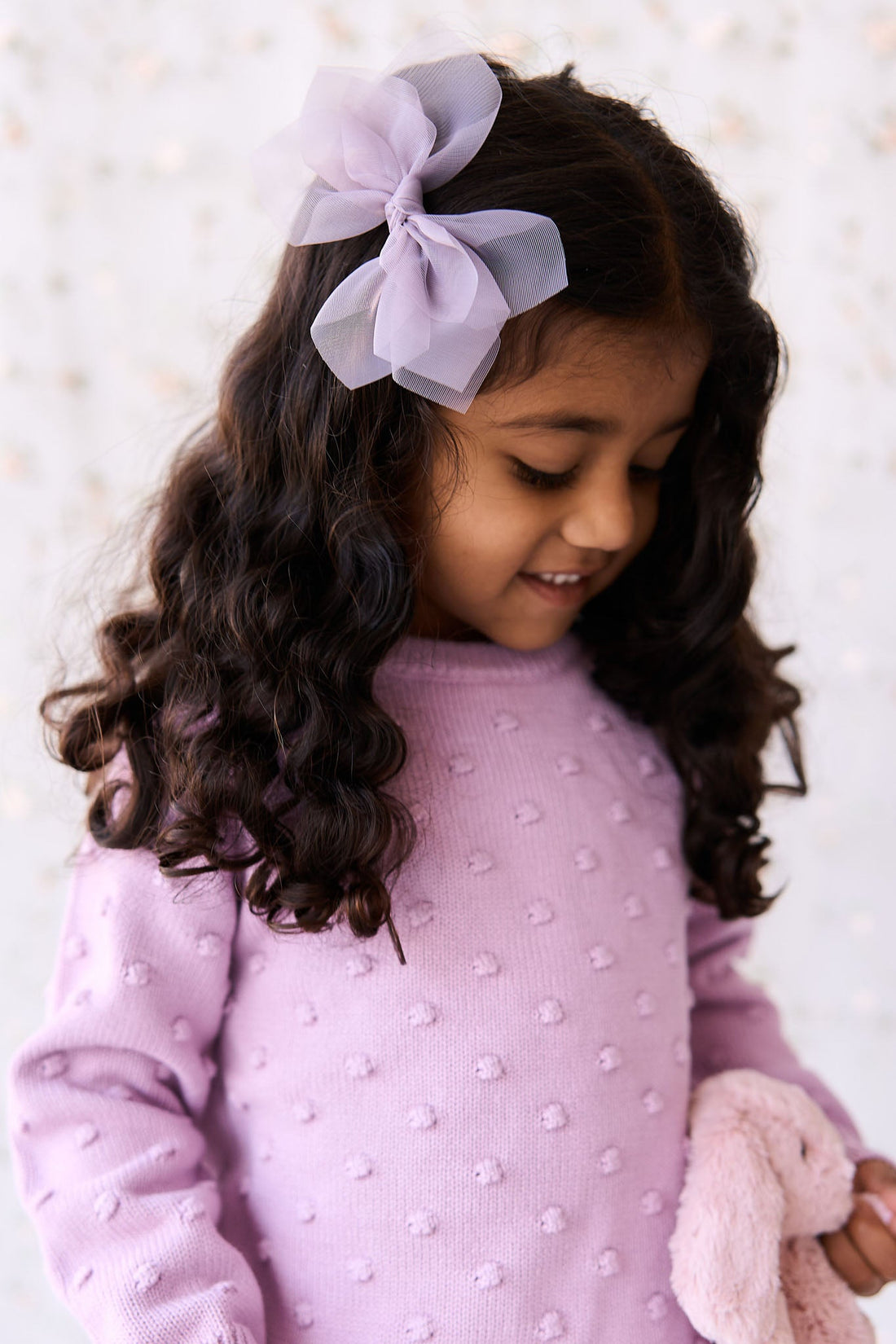 Dotty Knit Jumper - Lilac Blush Childrens Jumper from Jamie Kay USA