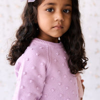 Dotty Knit Jumper - Lilac Blush Childrens Jumper from Jamie Kay USA