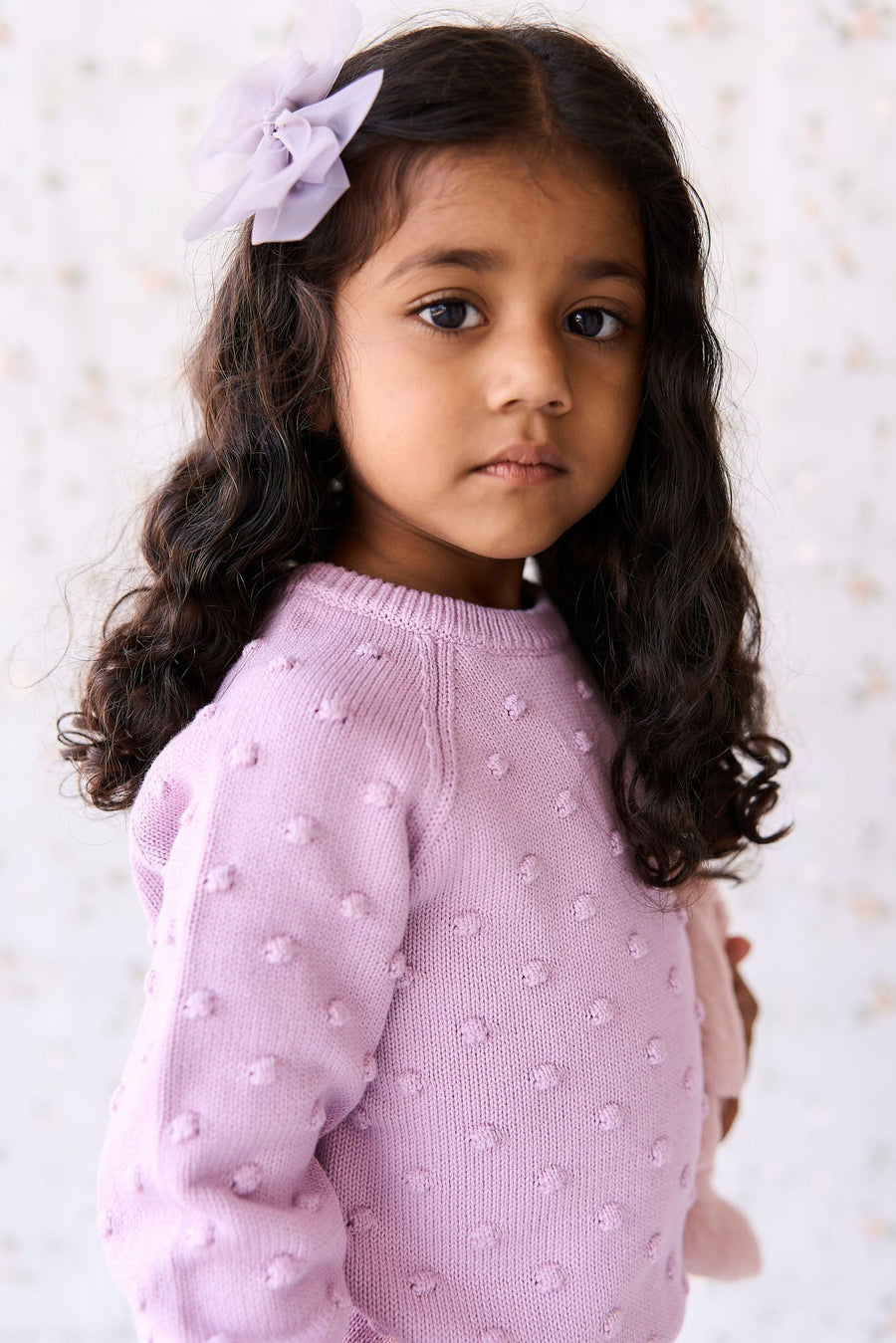 Dotty Knit Jumper - Lilac Blush Childrens Jumper from Jamie Kay USA