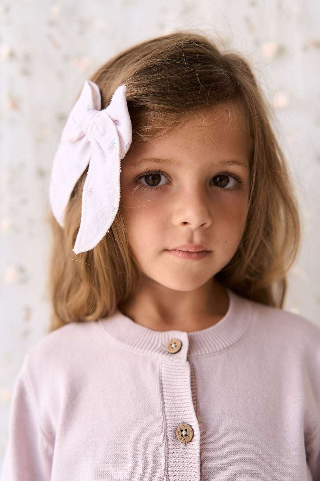 Organic Cotton Muslin Bow - Meredith Violet Childrens Hair Bow from Jamie Kay USA