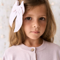 Organic Cotton Muslin Bow - Meredith Violet Childrens Hair Bow from Jamie Kay USA