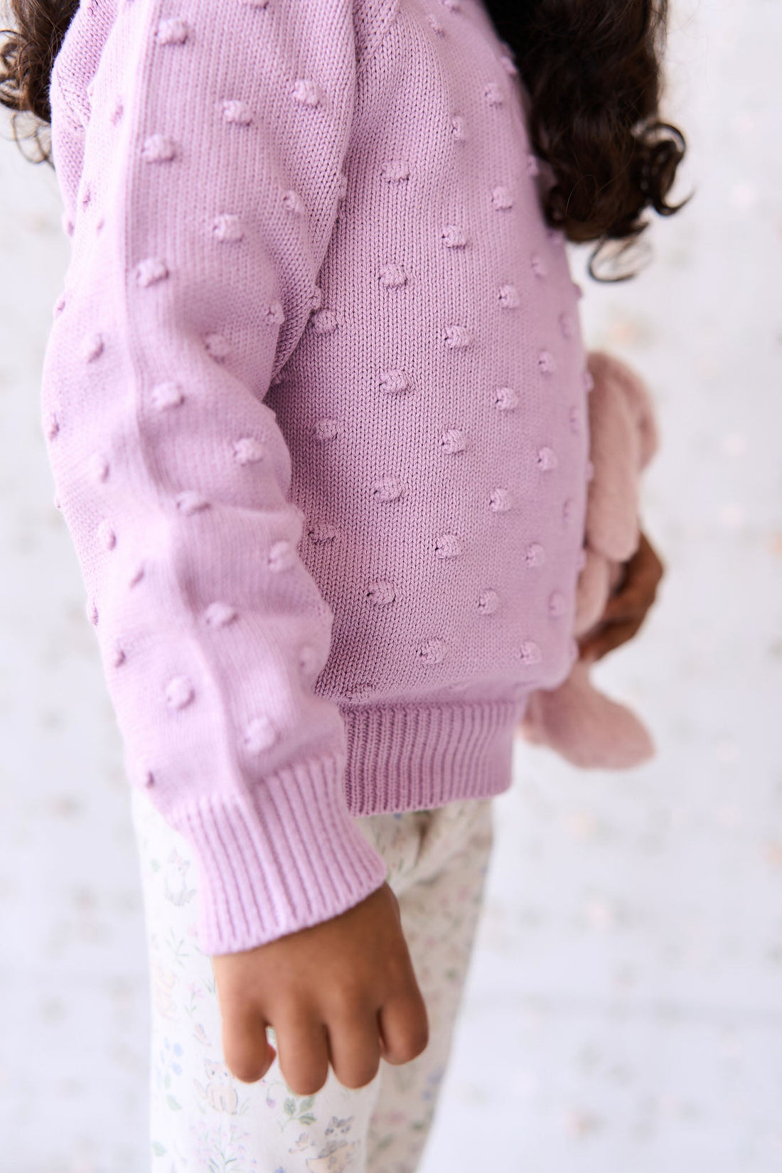 Dotty Knit Jumper - Lilac Blush Childrens Jumper from Jamie Kay USA