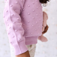 Dotty Knit Jumper - Lilac Blush Childrens Jumper from Jamie Kay USA