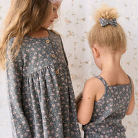 Organic Cotton Singlet - Rosalie Floral Lava Childrens Singlet from Jamie Kay USA