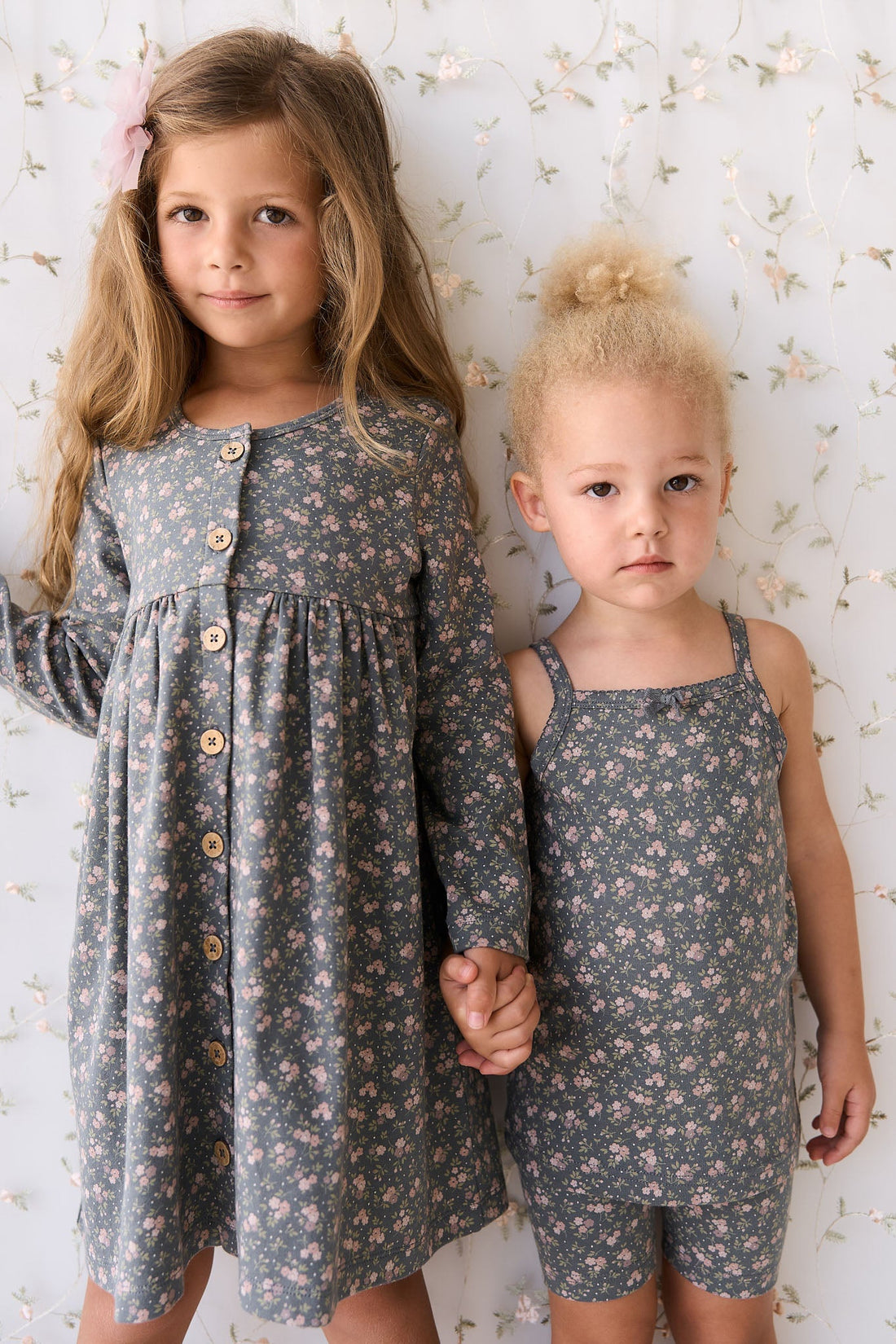 Organic Cotton Poppy Dress - Rosalie Floral Lava Childrens Dress from Jamie Kay USA