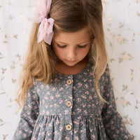 Organic Cotton Poppy Dress - Rosalie Floral Lava Childrens Dress from Jamie Kay USA