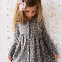 Organic Cotton Poppy Dress - Rosalie Floral Lava Childrens Dress from Jamie Kay USA