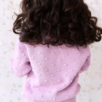 Dotty Knit Jumper - Lilac Blush Childrens Jumper from Jamie Kay USA