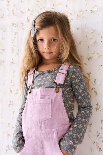 Organic Cotton Long Sleeve Top - Rosalie Floral Lava Childrens Top from Jamie Kay USA