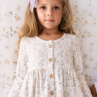 Organic Cotton Poppy Dress - Moons Garden Lavender Childrens Dress from Jamie Kay USA