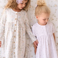 Organic Cotton Poppy Dress - Moons Garden Lavender Childrens Dress from Jamie Kay USA