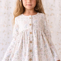 Organic Cotton Poppy Dress - Moons Garden Lavender Childrens Dress from Jamie Kay USA