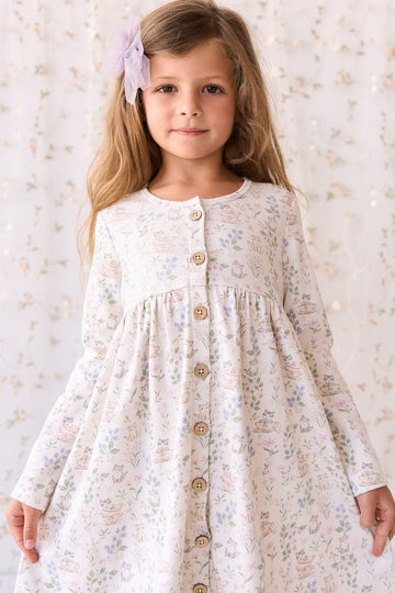 Organic Cotton Poppy Dress - Moons Garden Lavender Childrens Dress from Jamie Kay USA