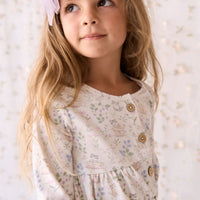 Organic Cotton Poppy Dress - Moons Garden Lavender Childrens Dress from Jamie Kay USA