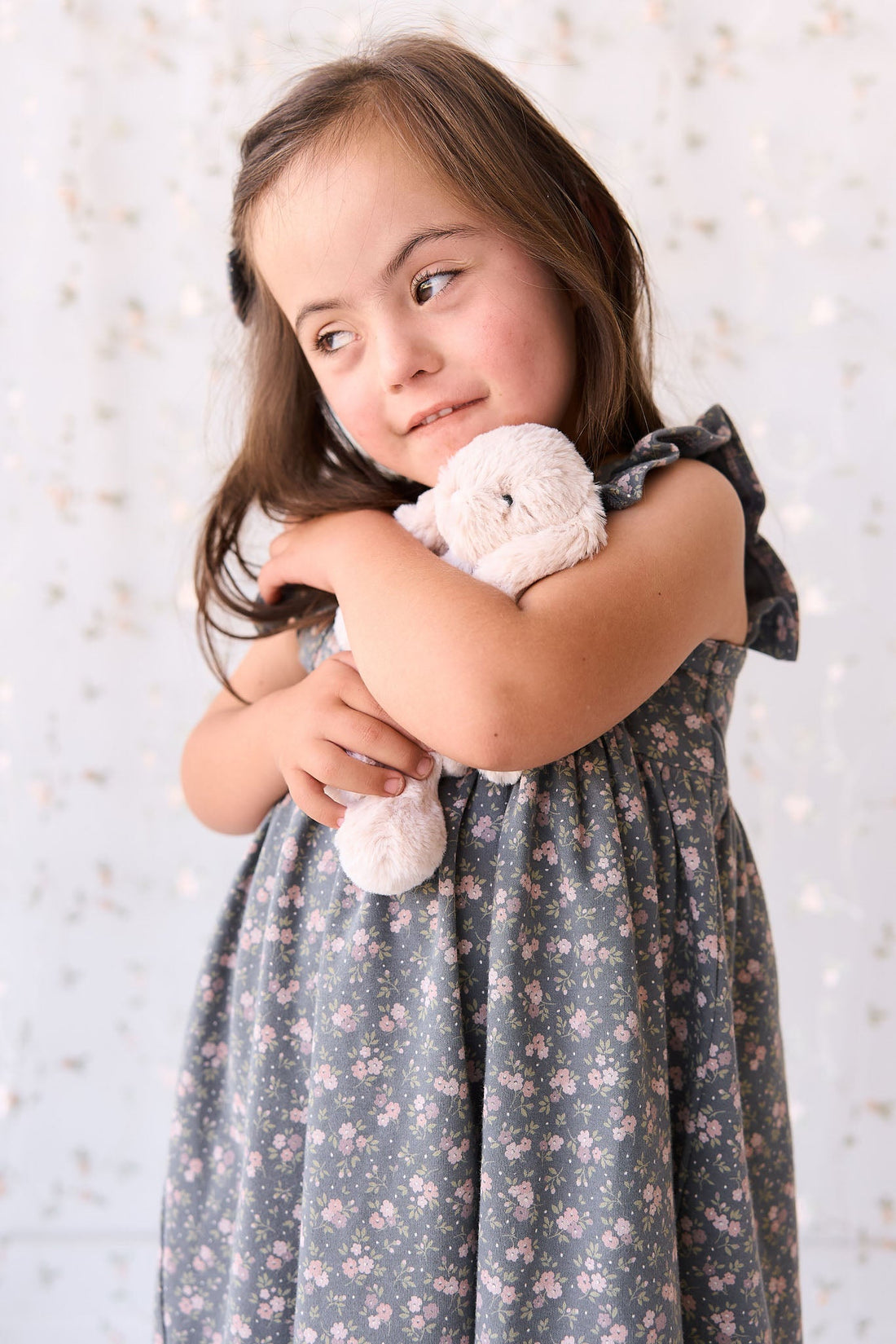 Organic Cotton Sienna Dress - Rosalie Floral Lava Childrens Dress from Jamie Kay USA