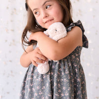 Organic Cotton Sienna Dress - Rosalie Floral Lava Childrens Dress from Jamie Kay USA