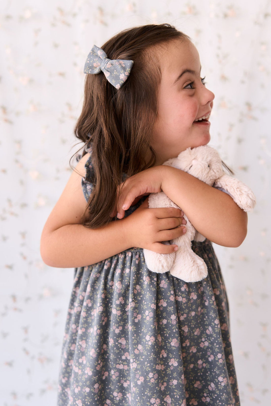 Organic Cotton Sienna Dress - Rosalie Floral Lava Childrens Dress from Jamie Kay USA