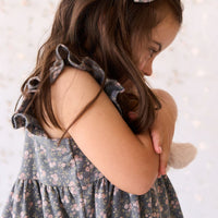 Organic Cotton Sienna Dress - Rosalie Floral Lava Childrens Dress from Jamie Kay USA