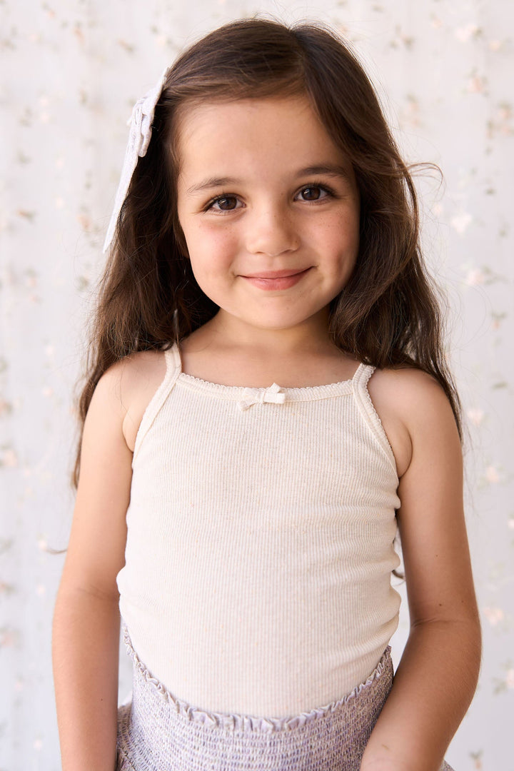 Organic Cotton Fine Rib Singlet - Lily Fleck Childrens Singlet from Jamie Kay USA