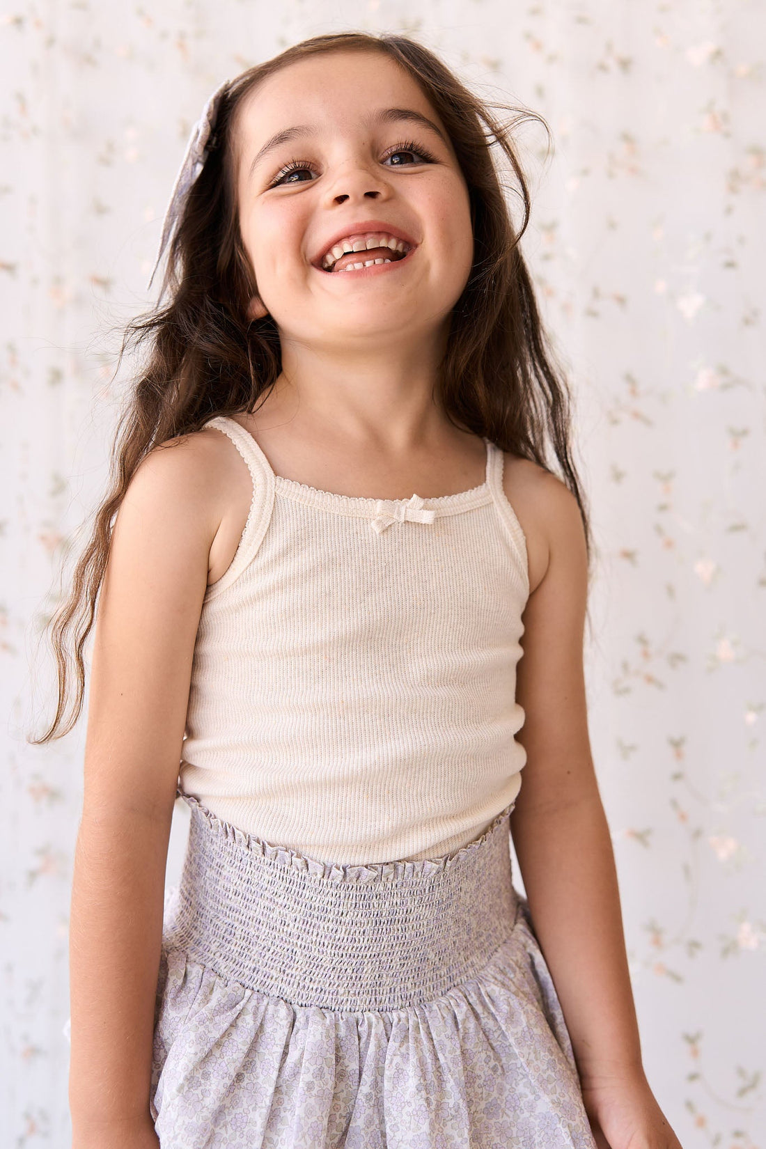 Organic Cotton Fine Rib Singlet - Lily Fleck Childrens Singlet from Jamie Kay USA