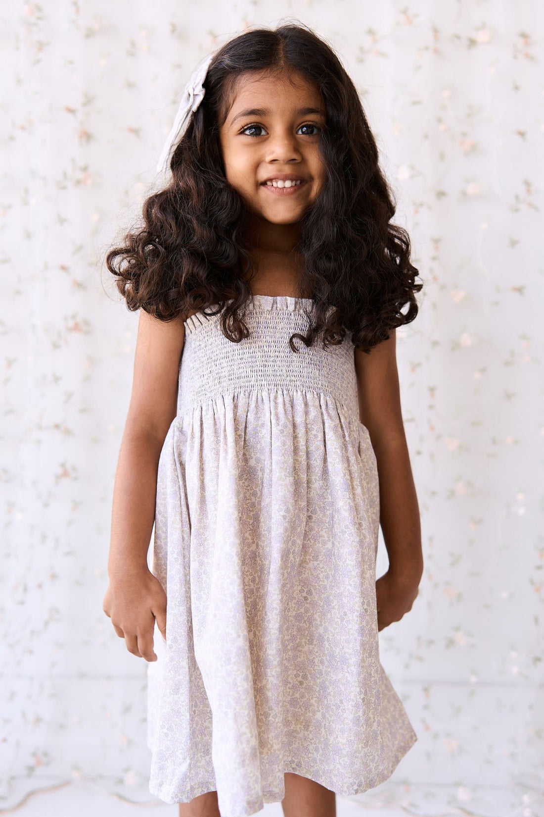 Organic Cotton Mira Dress - Chloe Lavender Childrens Dress from Jamie Kay USA