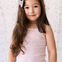 Organic Cotton Fine Rib Singlet - Tulip Fleck Childrens Singlet from Jamie Kay USA