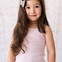 Organic Cotton Fine Rib Singlet - Tulip Fleck Childrens Singlet from Jamie Kay USA