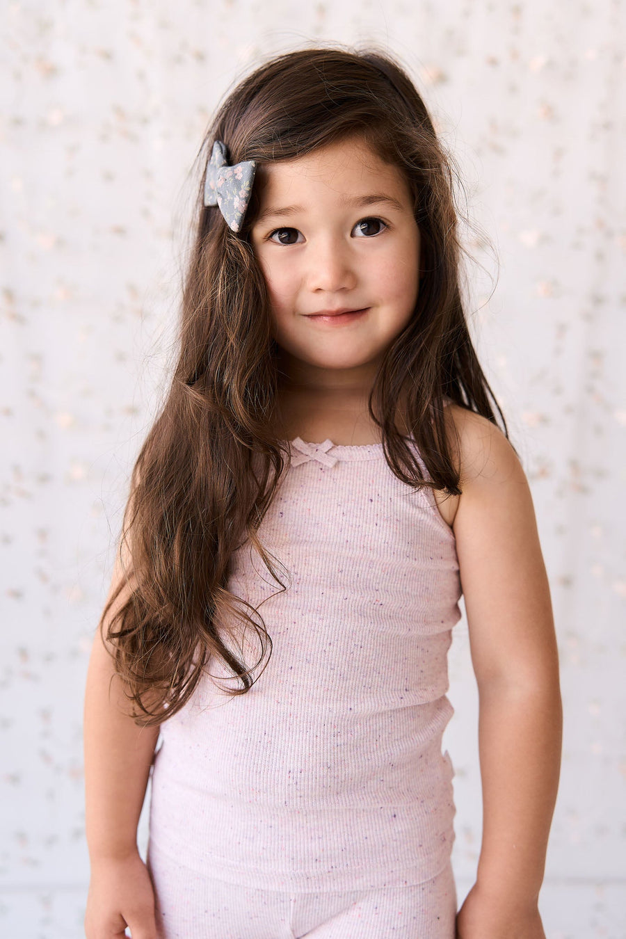 Organic Cotton Fine Rib Singlet - Tulip Fleck Childrens Singlet from Jamie Kay USA