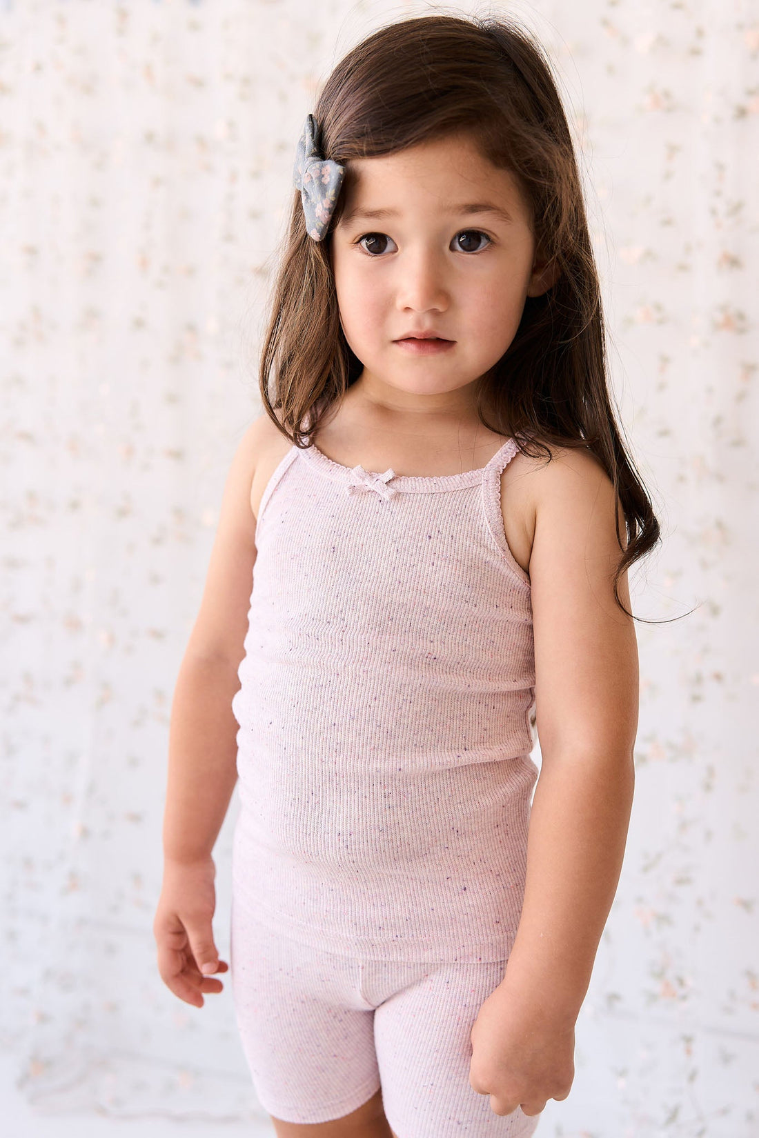 Organic Cotton Fine Rib Singlet - Tulip Fleck Childrens Singlet from Jamie Kay USA