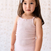 Organic Cotton Fine Rib Singlet - Tulip Fleck Childrens Singlet from Jamie Kay USA