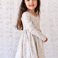 Organic Cotton Tallulah Dress - Moons Garden Lavender Childrens Dress from Jamie Kay USA