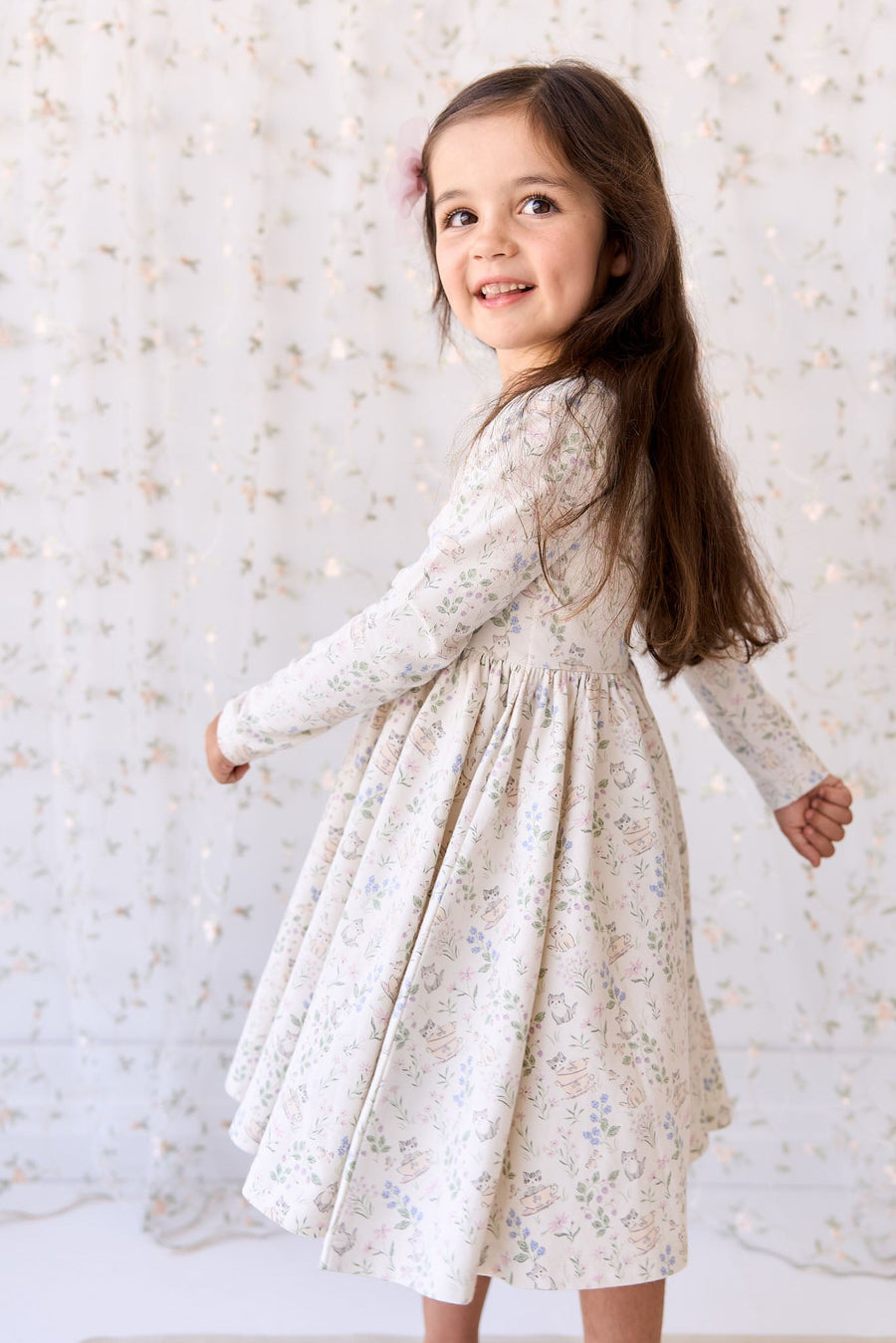 Organic Cotton Tallulah Dress - Moons Garden Lavender Childrens Dress from Jamie Kay USA