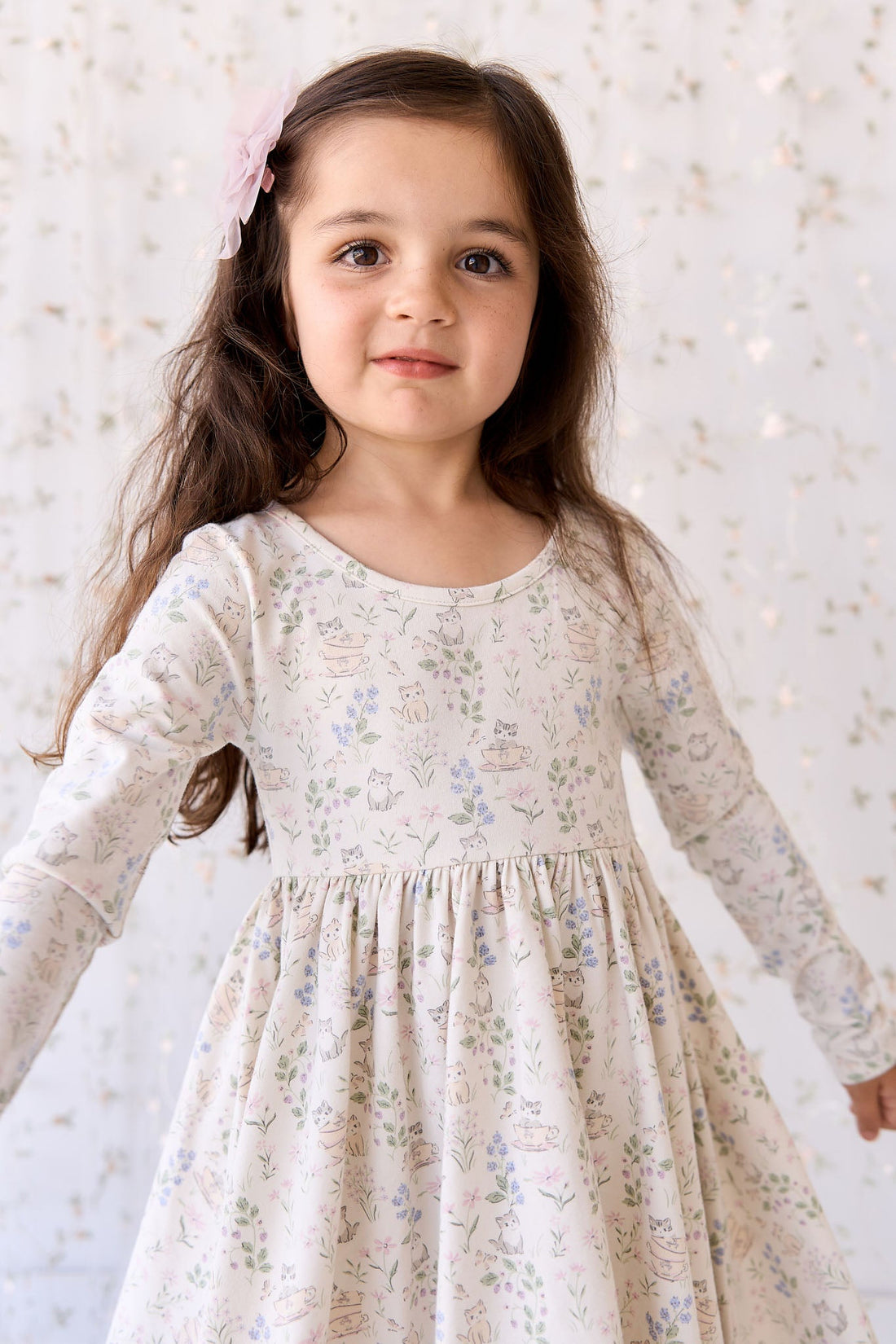 Organic Cotton Tallulah Dress - Moons Garden Lavender Childrens Dress from Jamie Kay USA