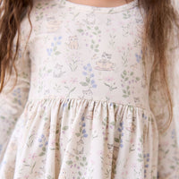 Organic Cotton Tallulah Dress - Moons Garden Lavender Childrens Dress from Jamie Kay USA