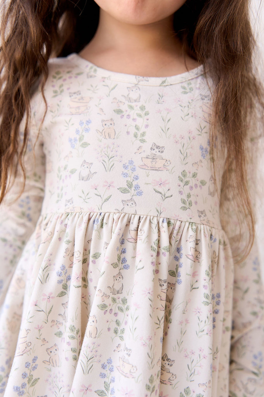 Organic Cotton Tallulah Dress - Moons Garden Lavender Childrens Dress from Jamie Kay USA