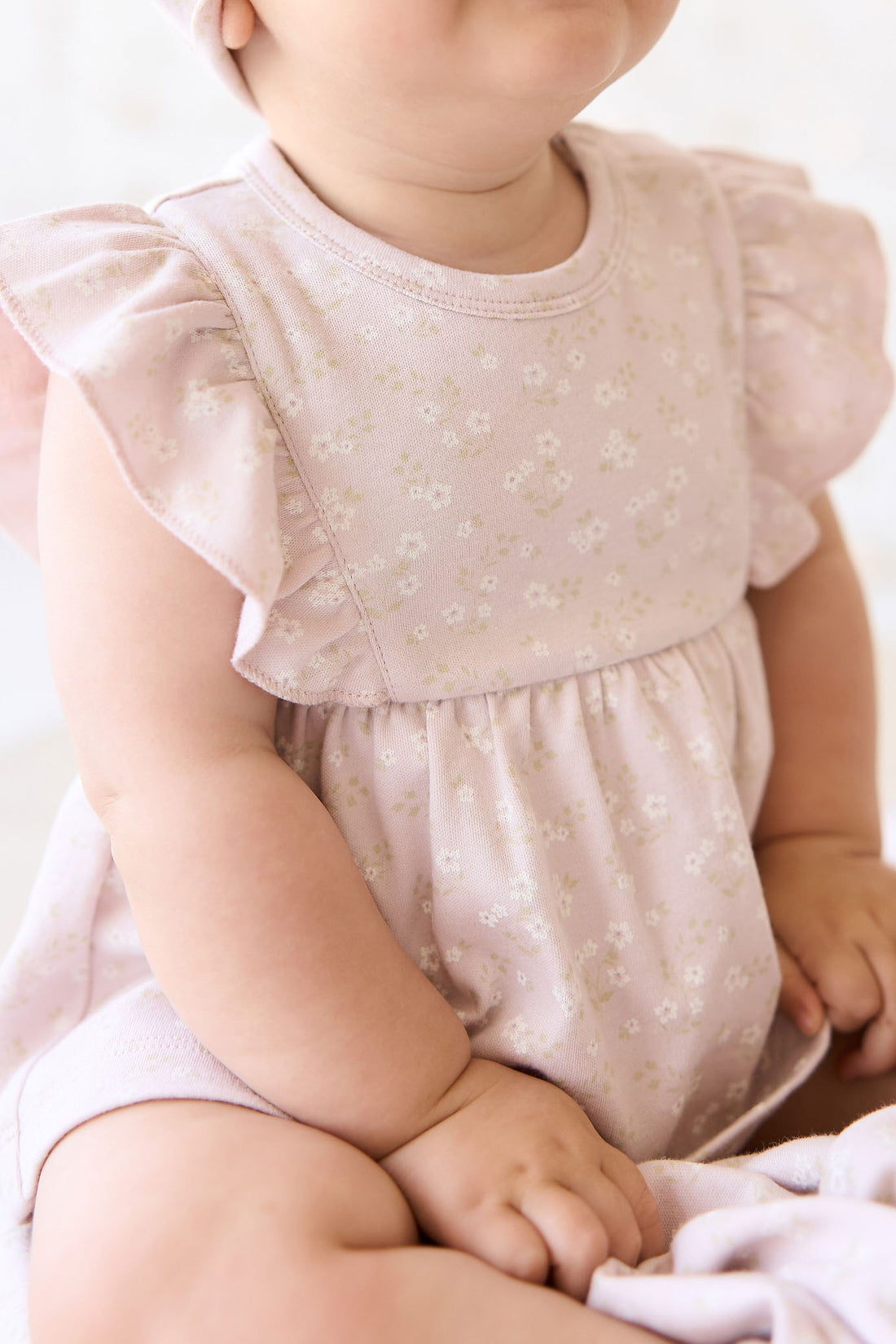 Organic Cotton Elianna Playsuit - Addie Lilac Childrens Playsuit from Jamie Kay USA